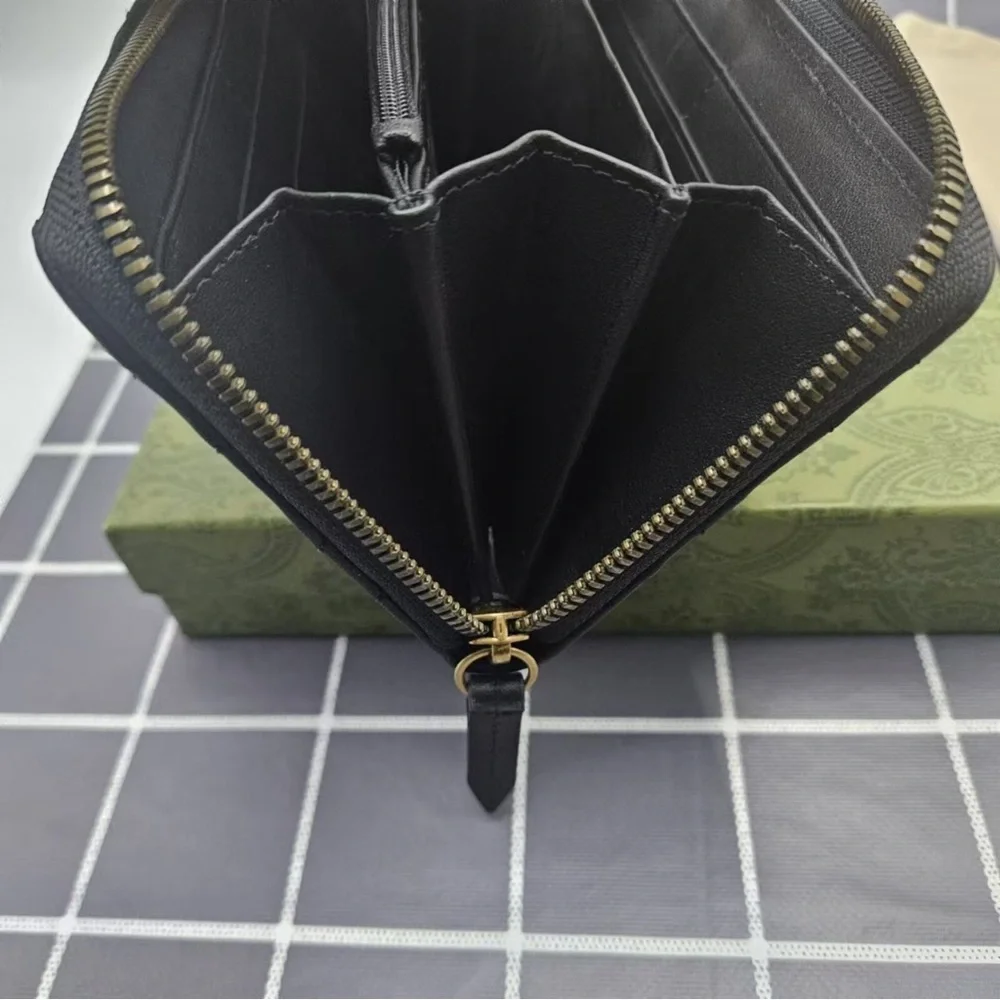 Gucci Black Wallet with Gold Logo